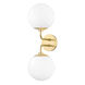 Stella 2 Light 7 inch Aged Brass Wall Sconce Wall Light 