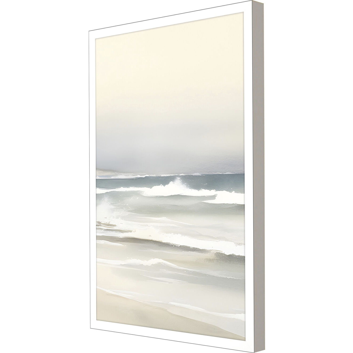 Ocean Breeze White and Beige and Blue and Neutral Framed Art