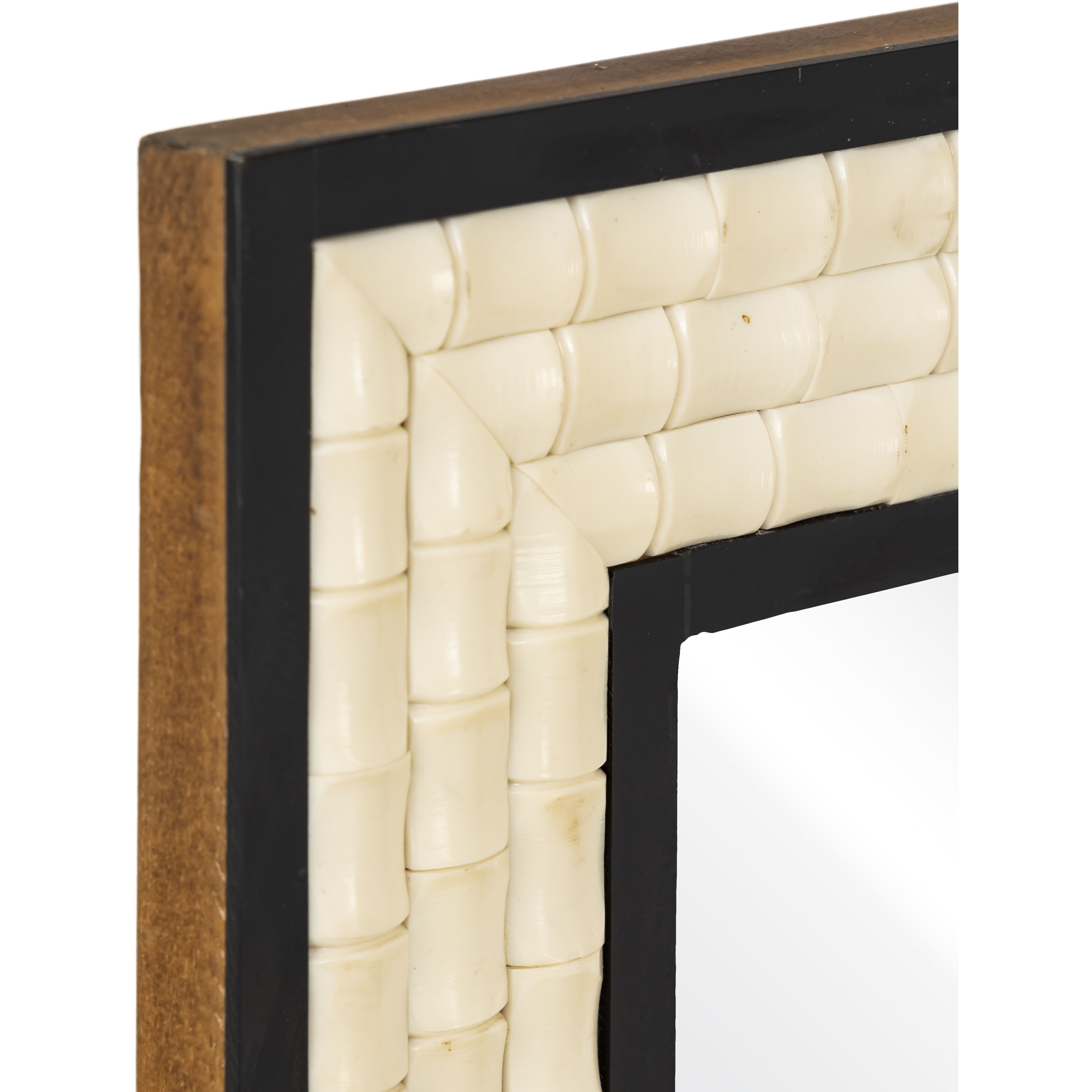 Sana 40 X 30 inch Ivory with Black and Mirror Wall Mirror