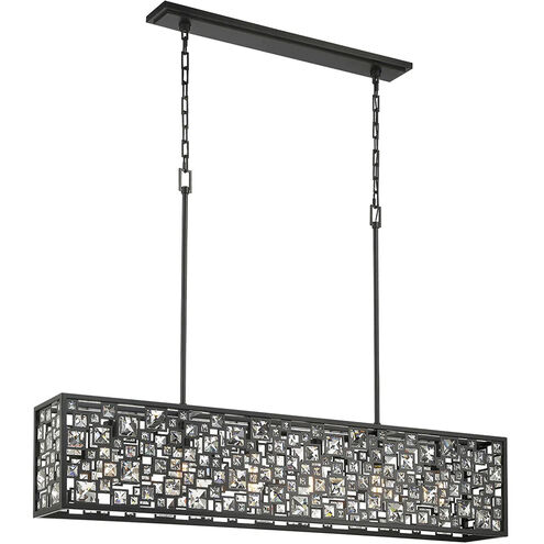 Ramsey II 6 Light 56 inch Black Linear Chandelier Ceiling Light