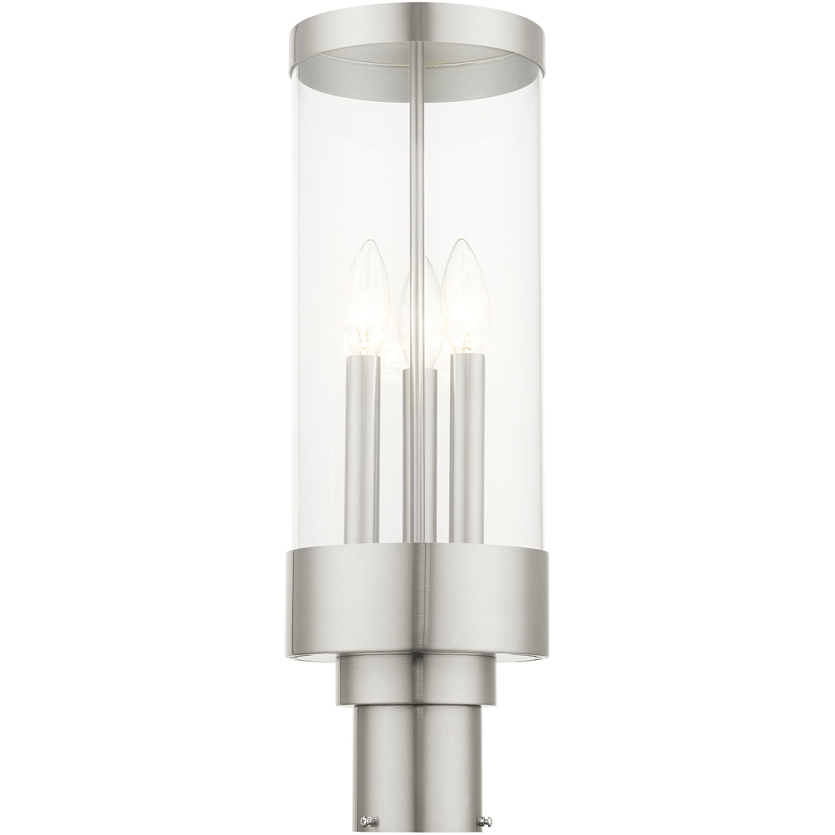 Hillcrest 3 Light 20 inch Brushed Nickel Outdoor Post Top Lantern