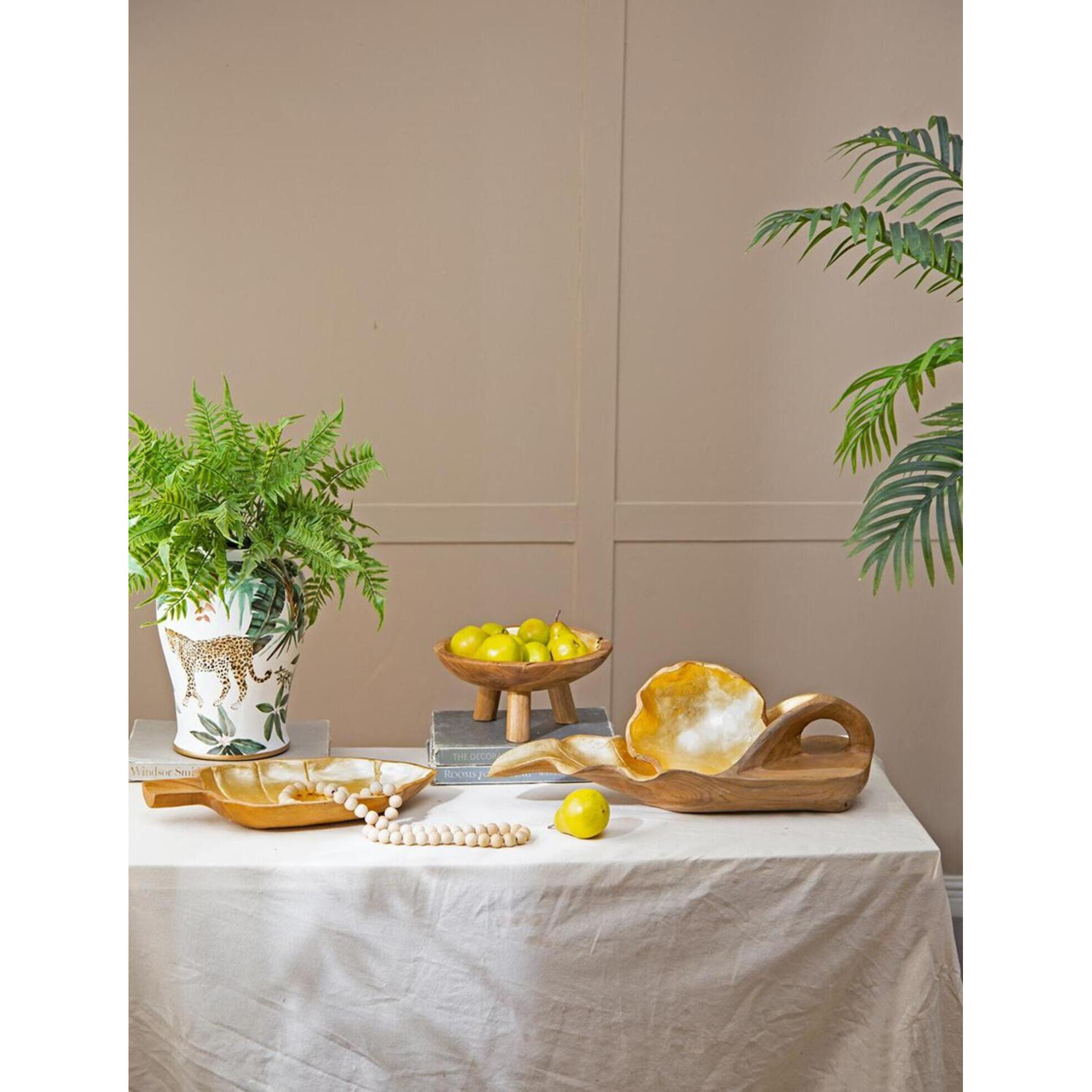 Anita 19.7 X 9.8 inch Brown/Gold Decorative Plate