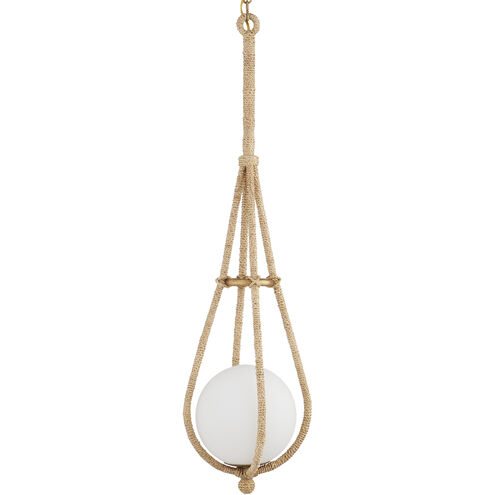 Passageway 1 Light 7.5 inch Natural and Dorado Gold and Frosted White Pendant Ceiling Light