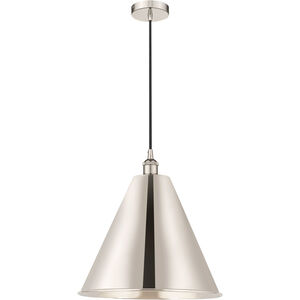Edison Cone 1 Light 16 inch Polished Nickel Mini Pendant Ceiling Light