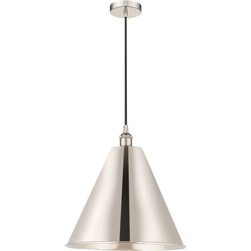 Edison Cone 1 Light 16 inch Polished Nickel Mini Pendant Ceiling Light