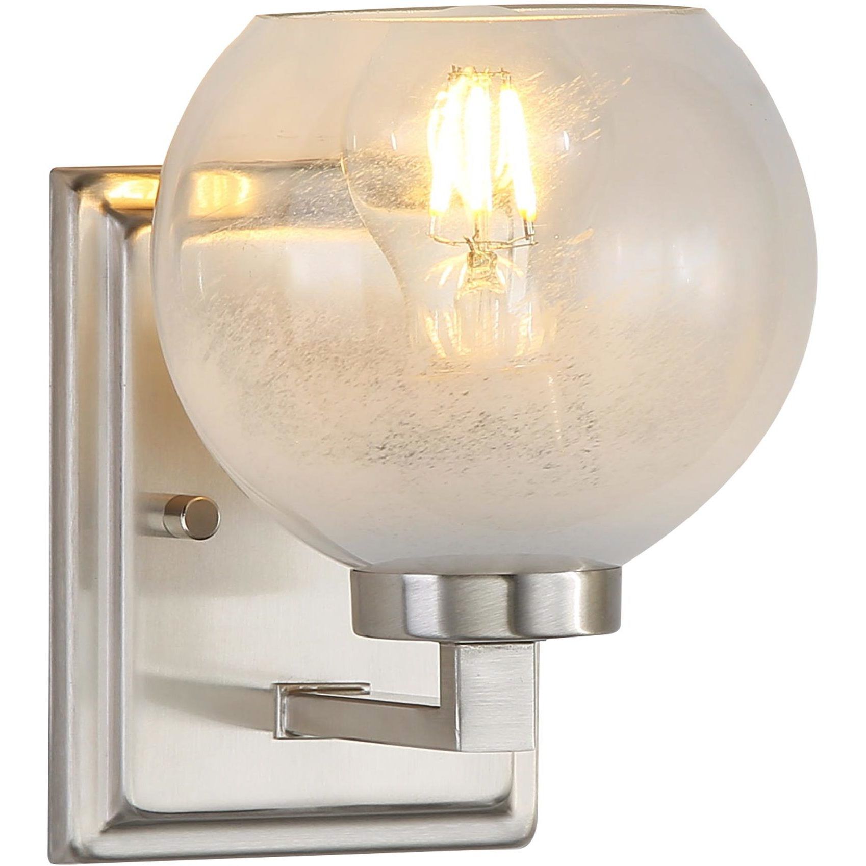 Yep Elliott Vanity Wall Light in Pewter, Clear Glass