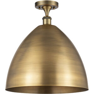 Ballston Dome LED 16 inch Brushed Brass Semi-Flush Mount Ceiling Light