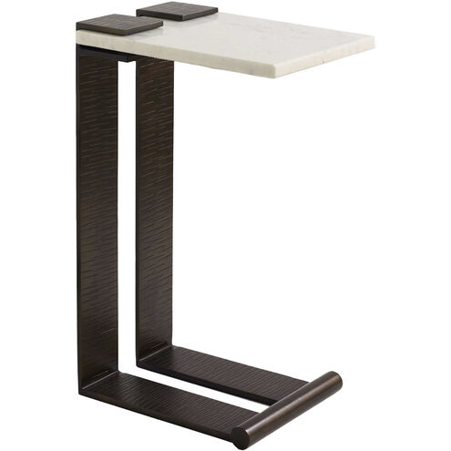 McClain 25.5 X 11 inch White Marble and Bronze Iron Accent Table
