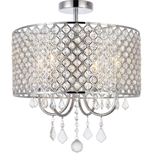 Elise 4 Light 17 inch Chrome Flush Mount Ceiling Light
