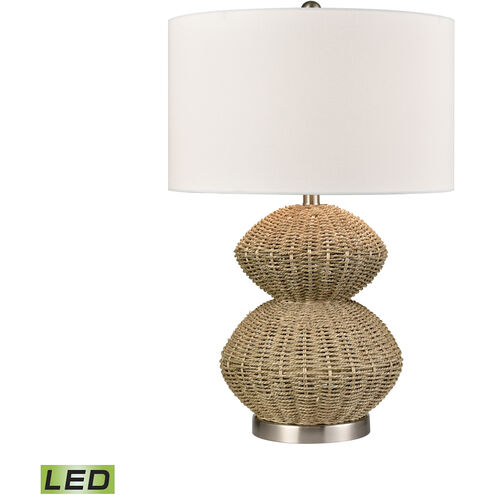 Helia 27 inch 9 watt Natural with Satin Nickel Table Lamp Portable Light