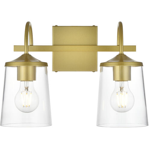 Avani 2 Light 14 inch Brass Bath Sconce Wall Light