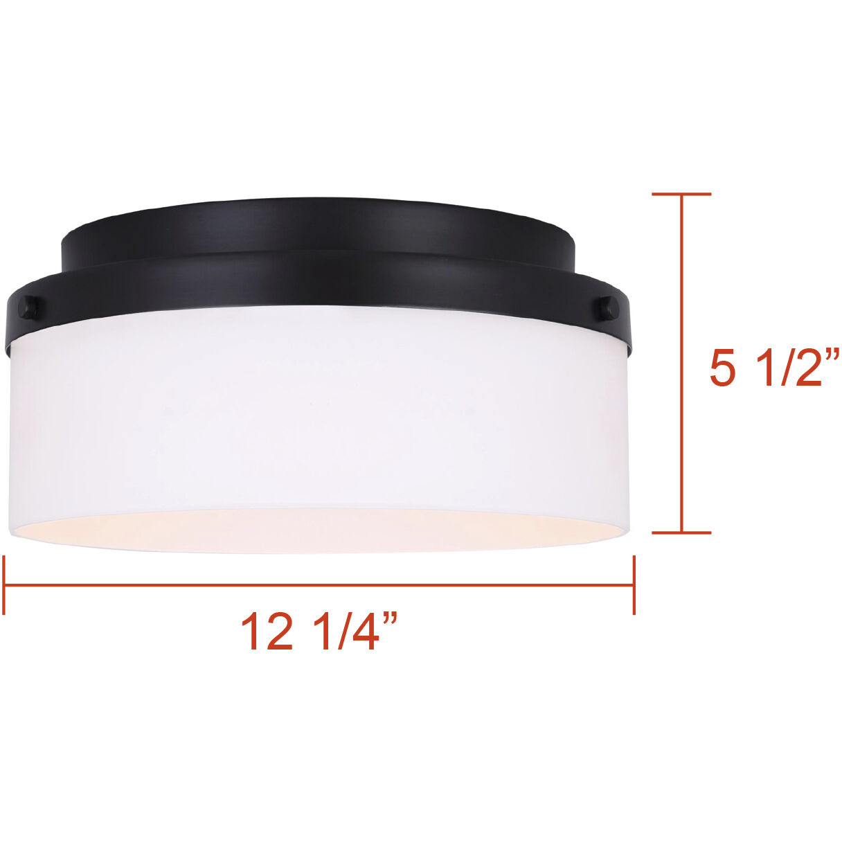 Malloy 2 Light 12.25 inch Black Flush Mount Ceiling Light