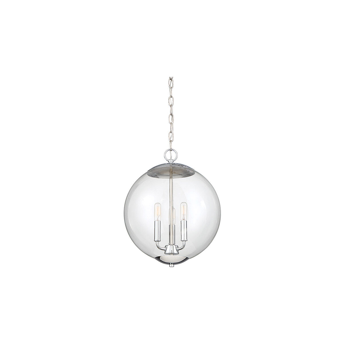 Modern 3 Light 13.75 inch Chrome Pendant Ceiling Light