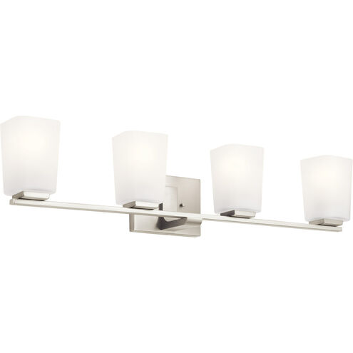 Roehm 4 Light 32 inch Brushed Nickel Wall Mt Bath 4 Arm Wall Light