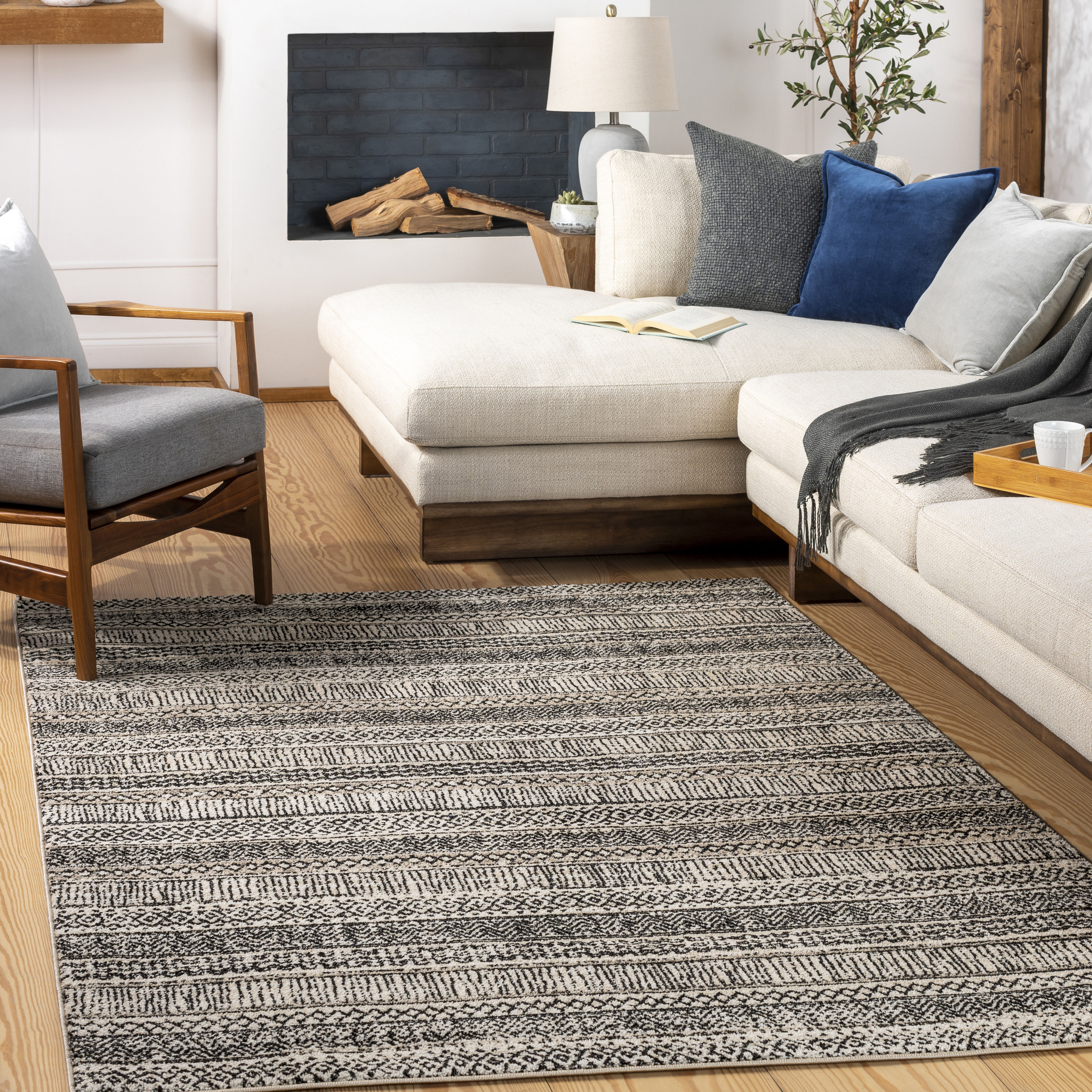 Cozy 84 X 63 inch Taupe Rug, Rectangle