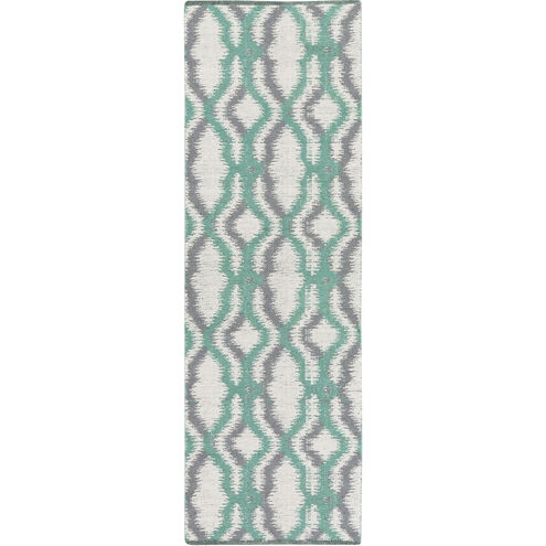 Juniper 96 X 30 inch Ivory, Emerald, Charcoal Rug