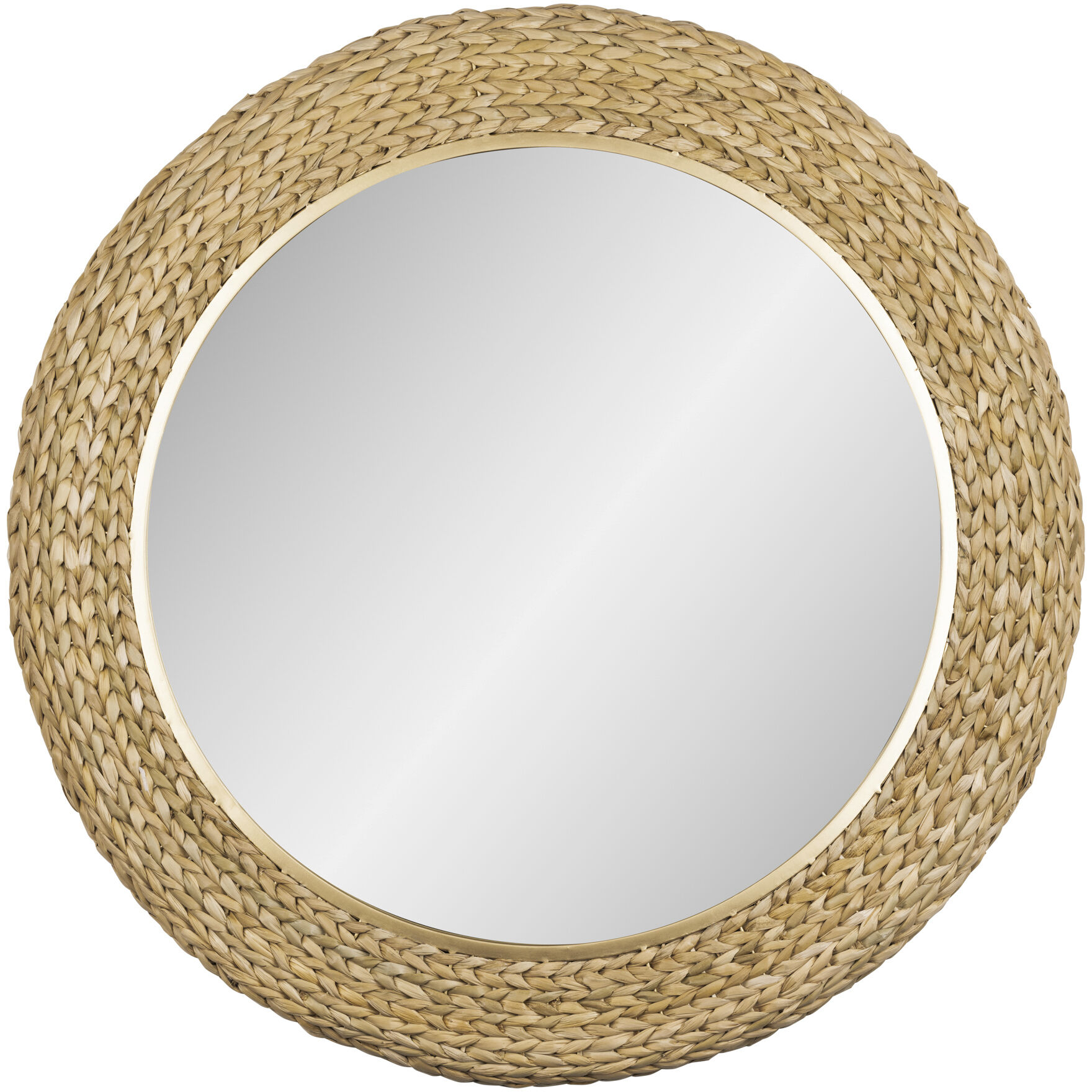 Athena 40.25 X 40.25 inch French Gold with Natural Seagrass Wall Mirror