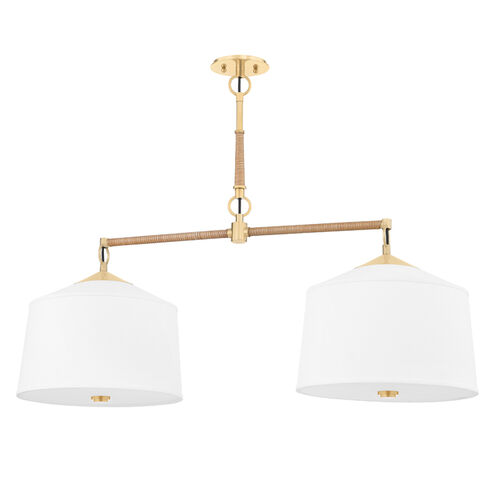 White Plains 2 Light 40 inch Aged Brass Island Light Ceiling Light