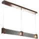 Parallel LED Novel Brass Linear Pendant Ceiling Light in 3000K LED, Smoke Granite