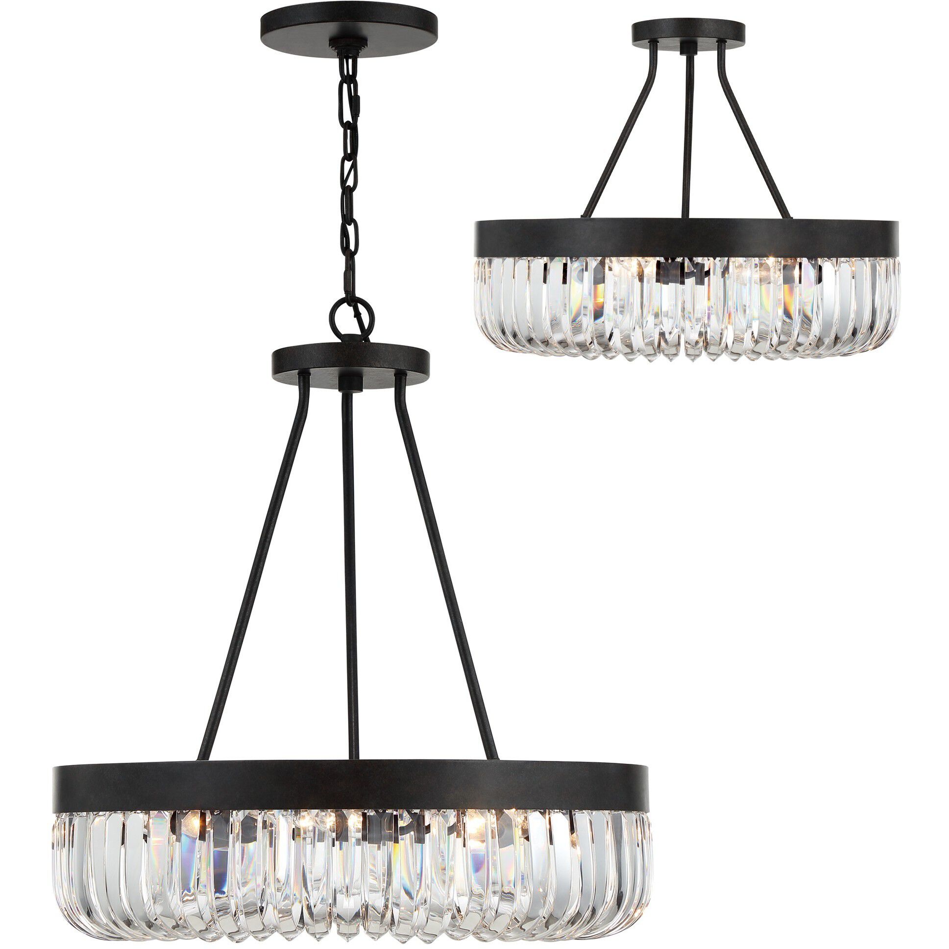 Alister 8 Light 23.25 inch Charcoal Bronze Semi Flush Ceiling Light