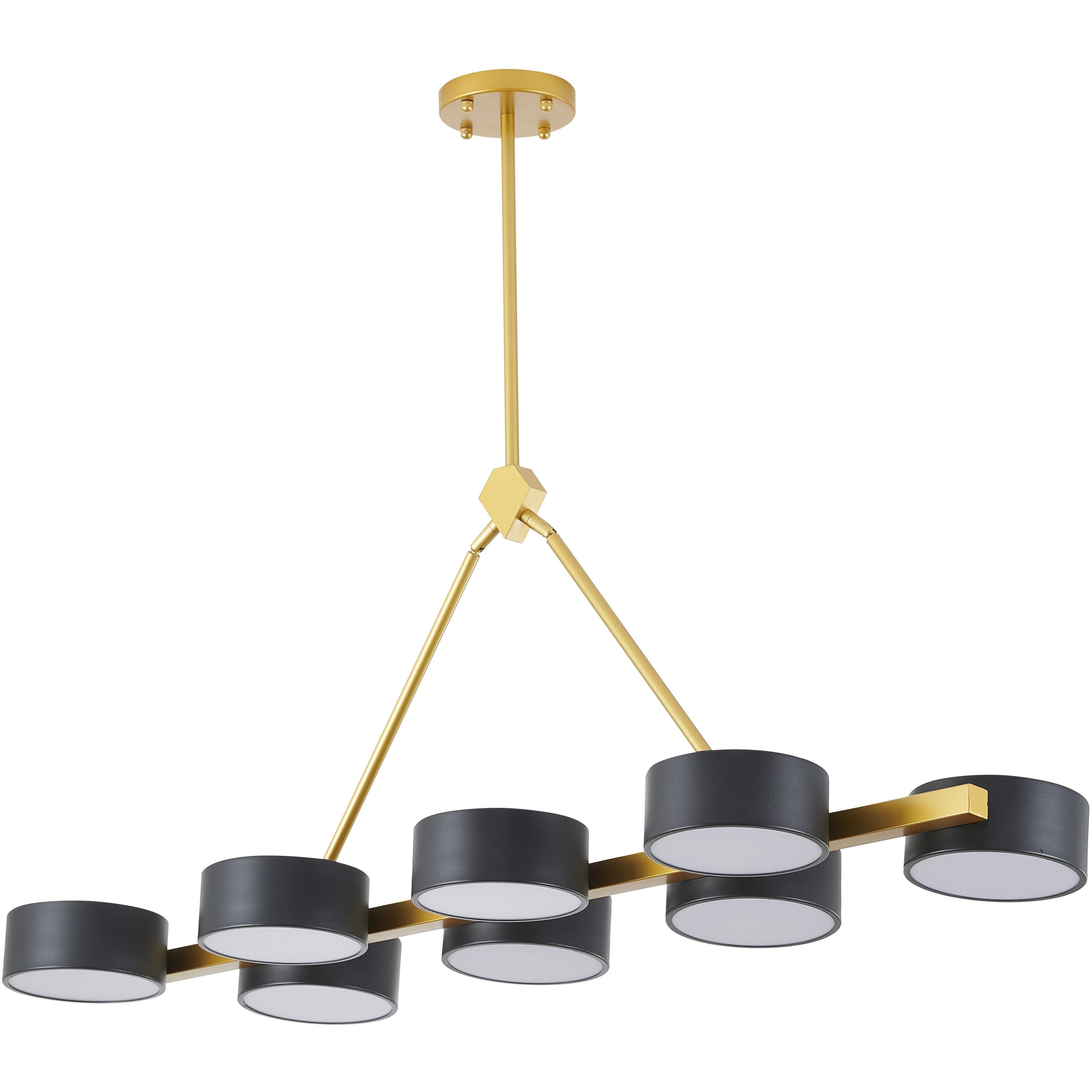 Canada LED 15 inch Gold and Black Chandelier Ceiling Light