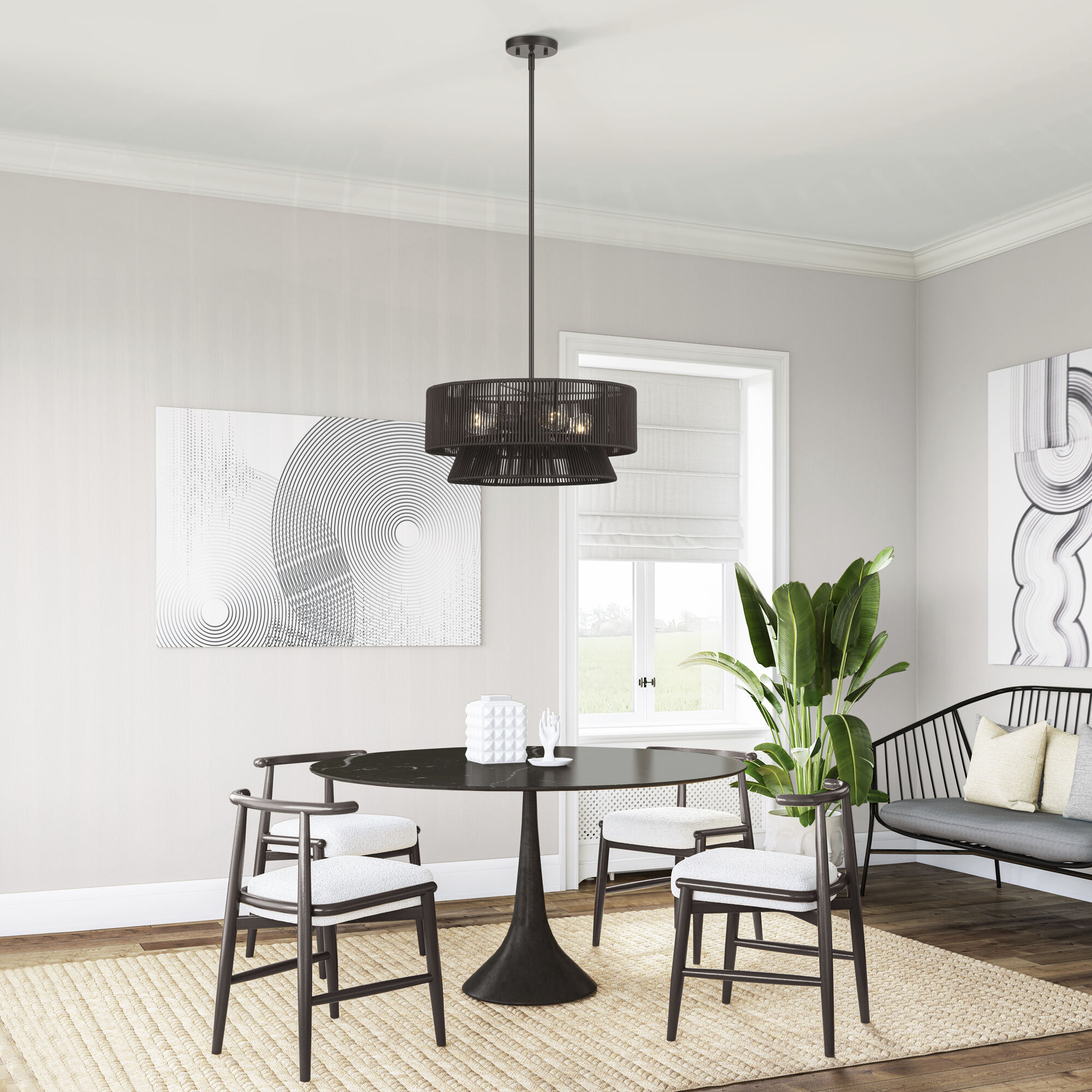 Florell 4 Light 20 inch English Bronze Pendant Chandelier Ceiling Light