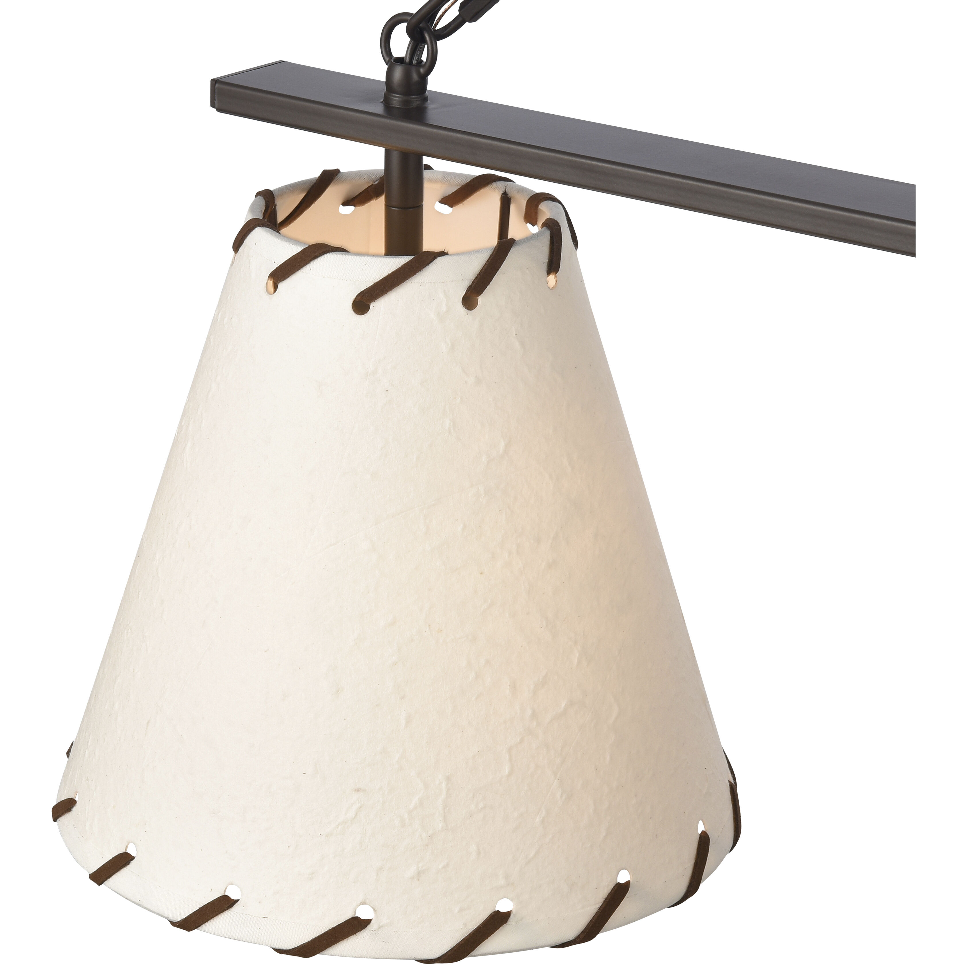 Marion 3 Light 36 inch Oil Rubbed Bronze with Natural Linear Chandelier Ceiling Light