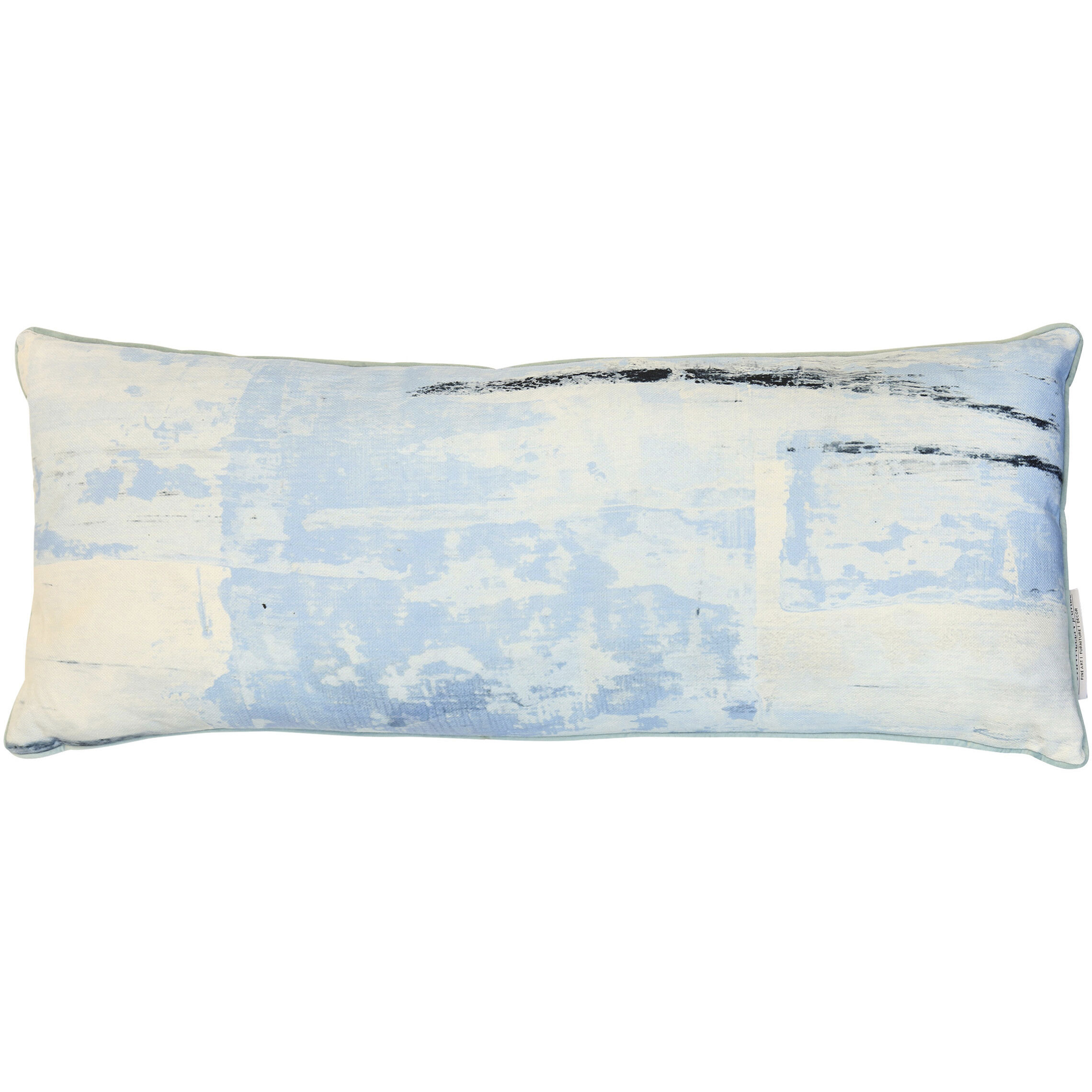 Tidewashed Crush 36 inch Coastal Blue Pillow in 36" x 14"