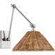 Marie Flanigan Wimberley 15 inch 5.5 watt Polished Nickel Double Library Wall Light in Natural Wicker