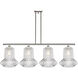 Ballston Springwater 4 Light 48 inch Polished Nickel Island Light Ceiling Light, Ballston