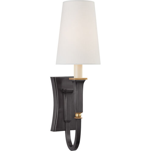 Thomas O'Brien Delphia 1 Light 5 inch Bronze with Antique Brass Single Sconce Wall Light in Bronze and Hand-Rubbed Antique Brass, Small