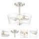 Westin 2 Light 12 inch Satin Platinum Semi-Flush Ceiling Light