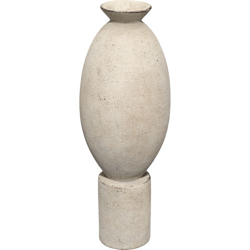 Elevated 15.75 X 6 inch Decorative Vase in Off White Ceramic