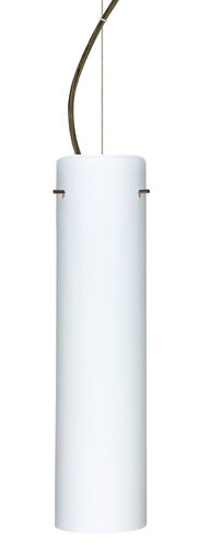 Stilo LED Bronze Pendant Ceiling Light in Opal Matte Glass
