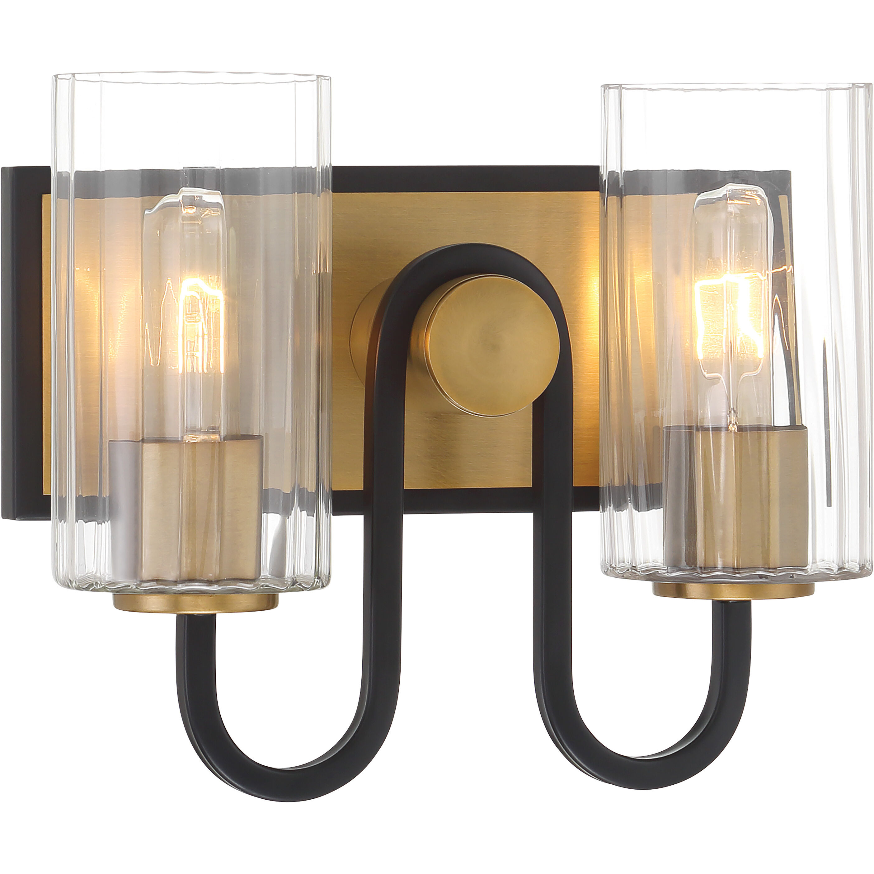 Orla 2 Light 12 inch Legacy Brass and Dark Matte Black Vanity Light Wall Light