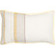 Linen Stripe Embellished 20 inch Cream Pillow Kit in 13 x 20, Lumbar