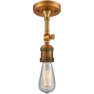 Franklin Restoration Bare Bulb LED 5 inch Brushed Brass Semi-Flush Mount Ceiling Light, Franklin Restoration
