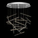 Elevate LED 34 inch Silver Pendant Ceiling Light in Silver Leaf, Meteorite Spires Studio Glass