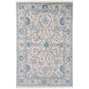 Maeva 36 X 24 inch Green and Blue Area Rug, Wool and Viscose