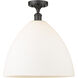 Edison Bristol Glass 1 Light 16 inch Oil Rubbed Bronze Semi-Flush Mount Ceiling Light in Matte White Glass