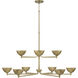 Francesca LED 43 inch Feathered Gold Chandelier Ceiling Light