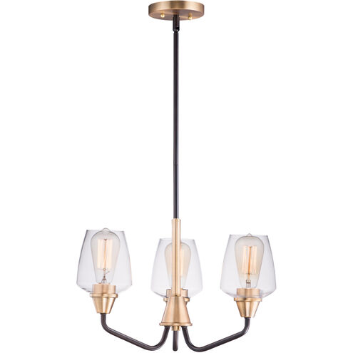 Goblet 3 Light 19 inch Bronze/Antique Brass Mini Chandelier Ceiling Light in Bronze and Antique Brass