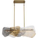 Grotto 1 Light 39.5 inch Antique Brass Linear Chandelier Ceiling Light