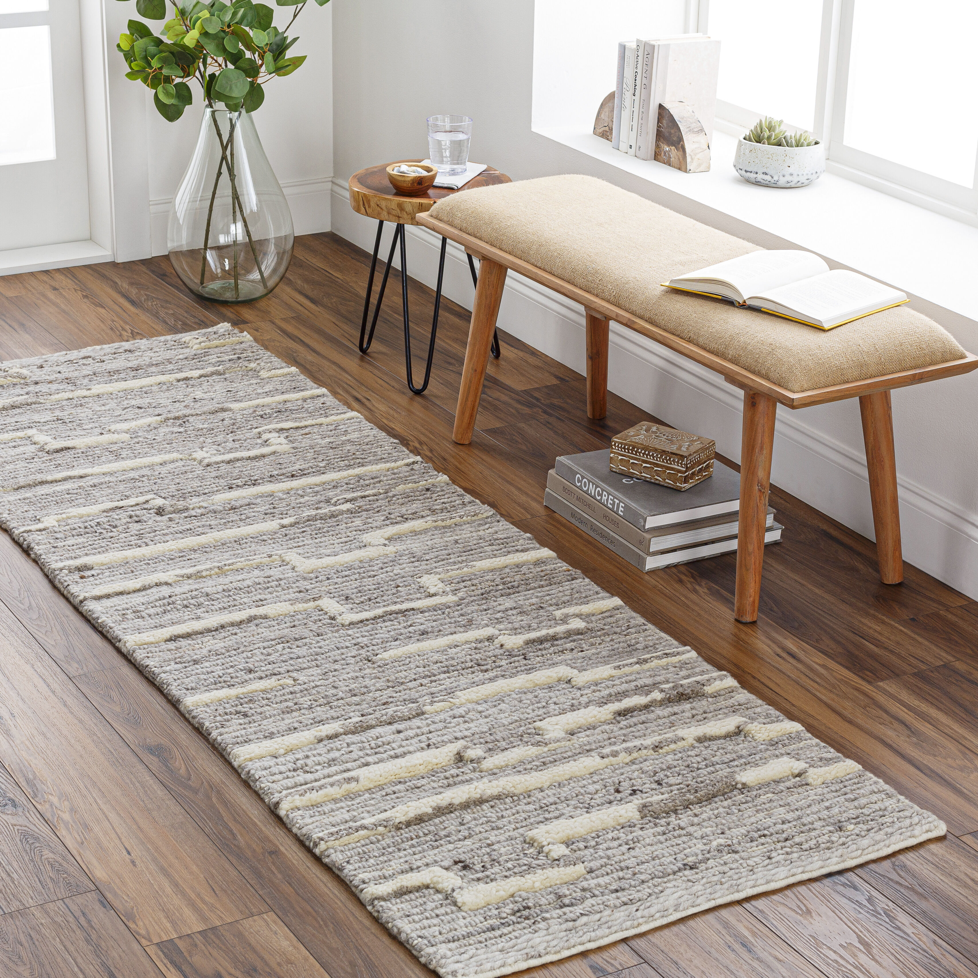 Manisa 96 X 30 inch Medium Gray Rug, Runner