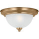Geary 1 Light 10.5 inch Satin Brass Flush Mount Ceiling Light