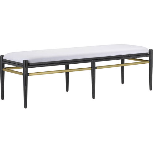 Visby Cerused Black/Brushed Brass Bench