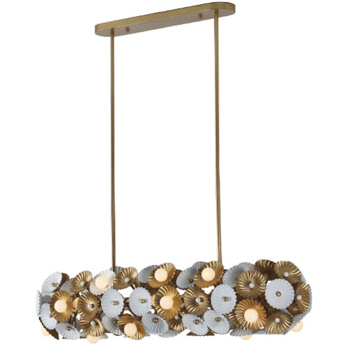 Damask Island Light Ceiling Light in White and Vintage Brass