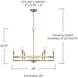 Fuller 6 Light 28 inch Aged Brass Chandelier Ceiling Light