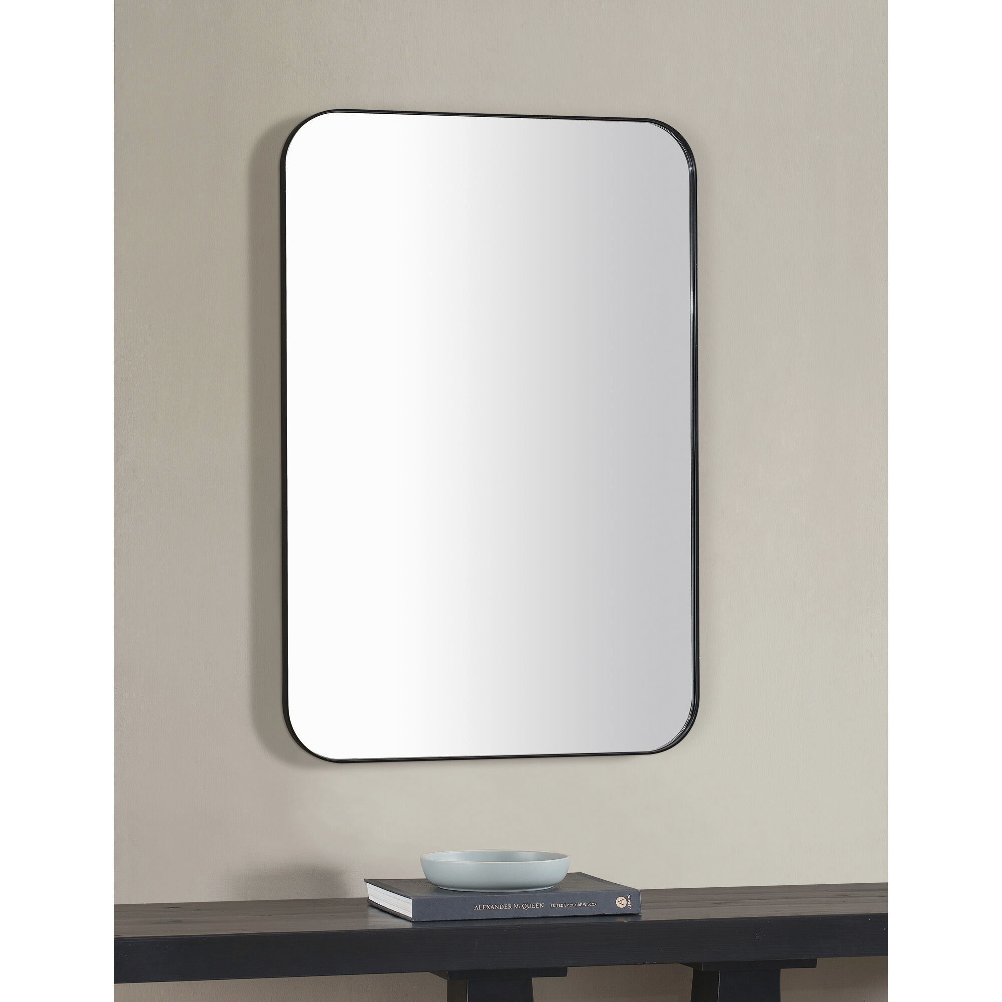 Glencoe 36 X 24 inch Matte Black and Clear Mirror