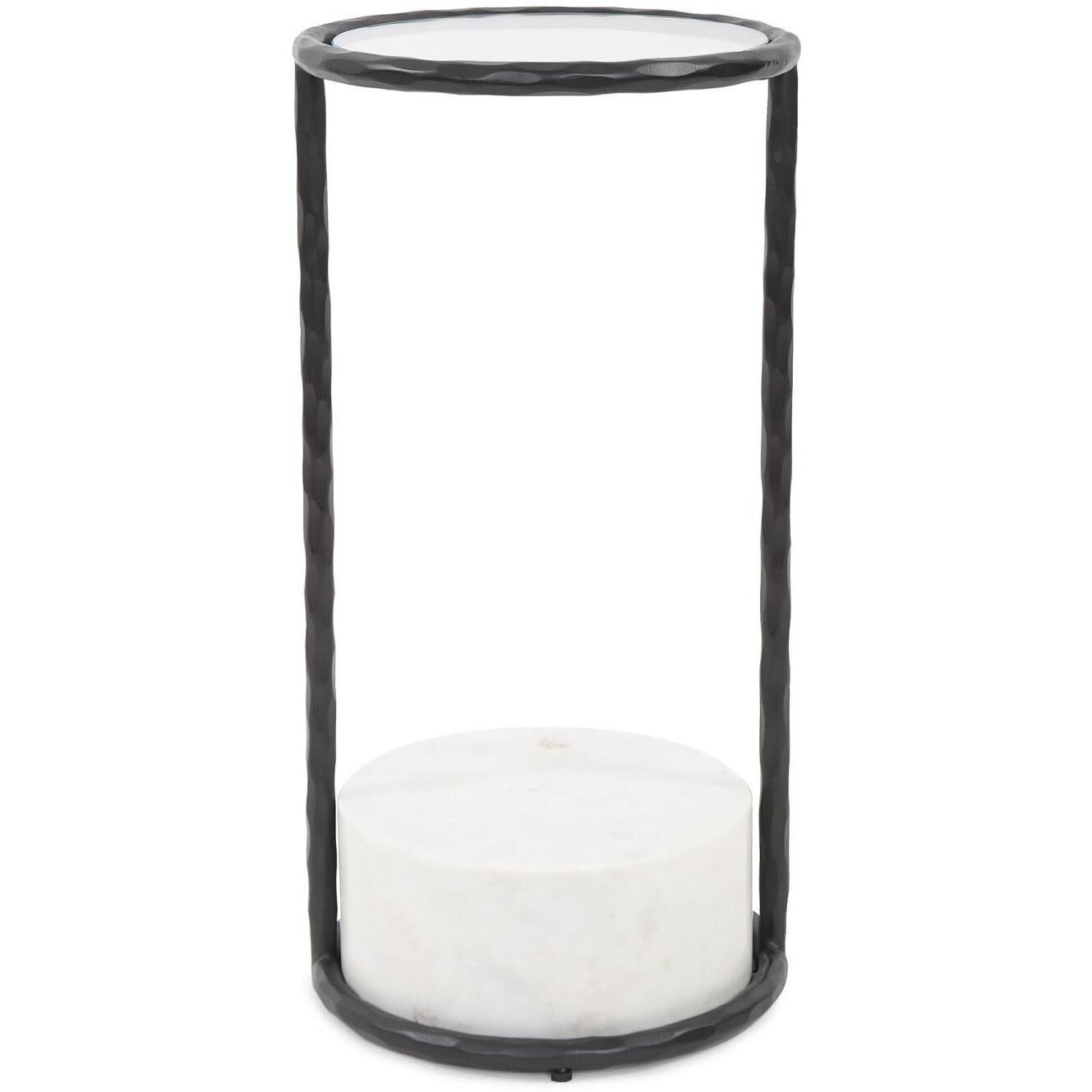 Chaudron 24 X 12 inch Matte Black and White Side Table